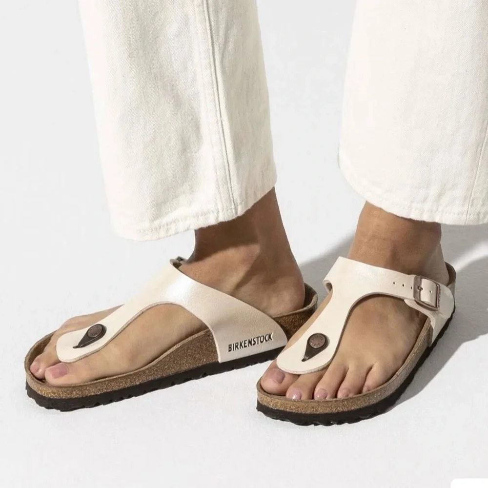 Birkenstock | Gizeh Sandals, Pearly White Color, Size 39 - EUC - Picture 2 of 7